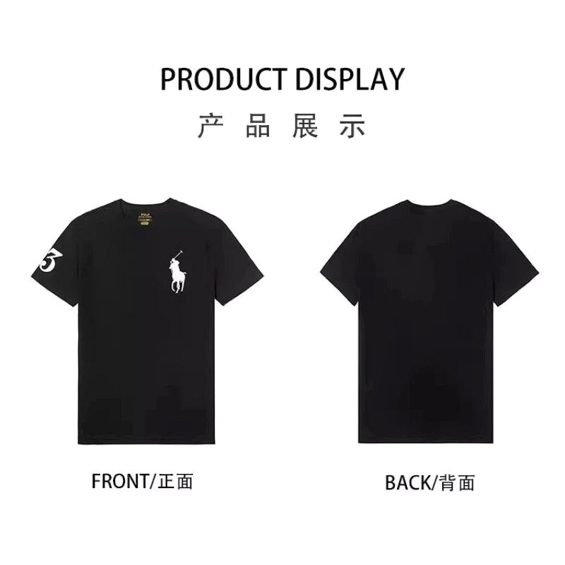 Polo Ralph Lauren black cotton tee with a 3D-effect logo print in a loose cut