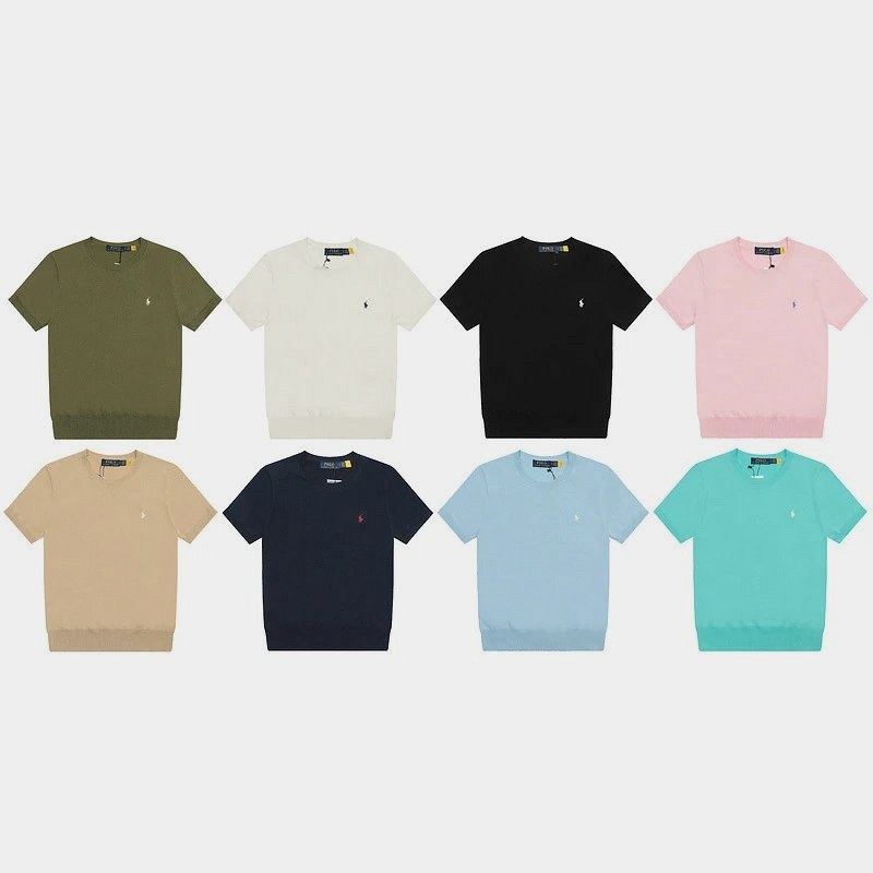 Polo Ralph Lauren Multicolor Cotton Crew-Neck Tee Collection — Letter Print in Eight Solid Colourways