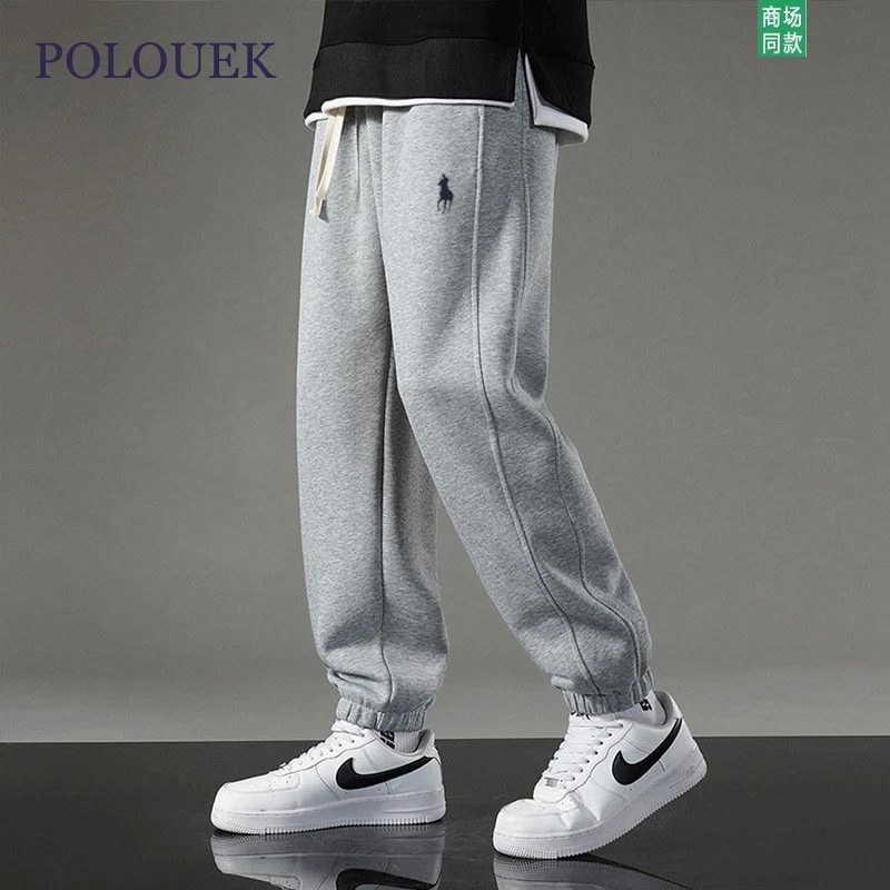 Polo Ralph Lauren-listed gray casual pants with a drawstring waist and sizing to 5XL