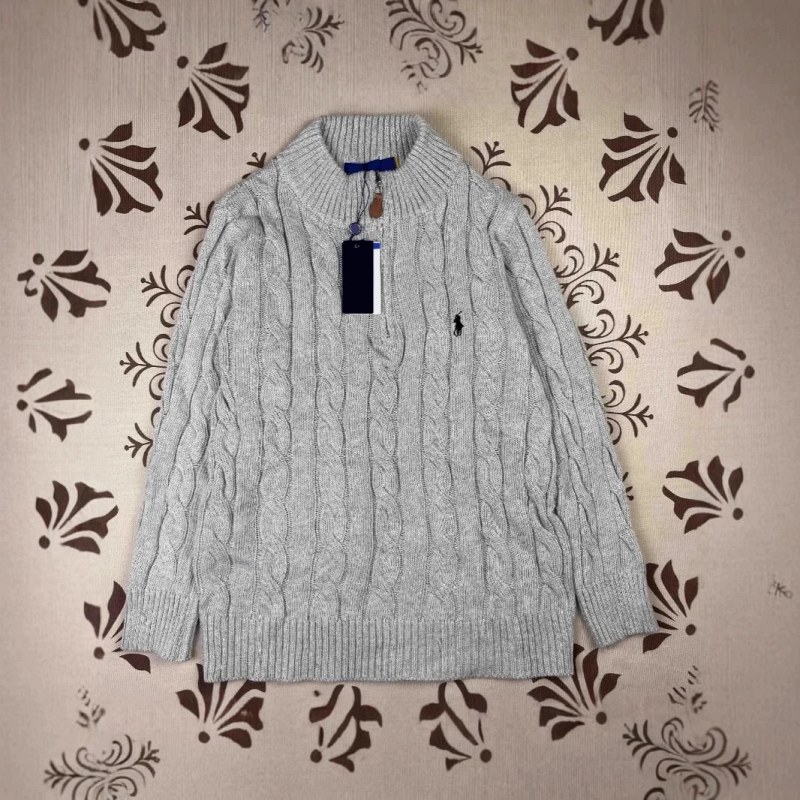 A Polo Ralph Lauren Black Sweater Listed in a Loose, Stand-Collar Cut