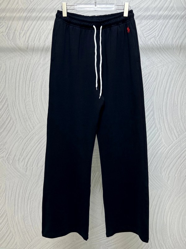 Polo Ralph Lauren black casual pants with a side embroidered pony in a cloud-soft fancy-yarn fabric