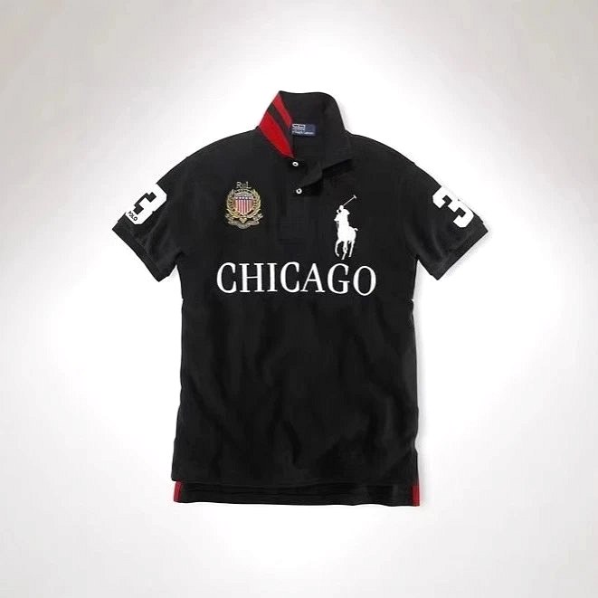 Polo Ralph Lauren short-sleeve cotton piqué top with embroidered lettering