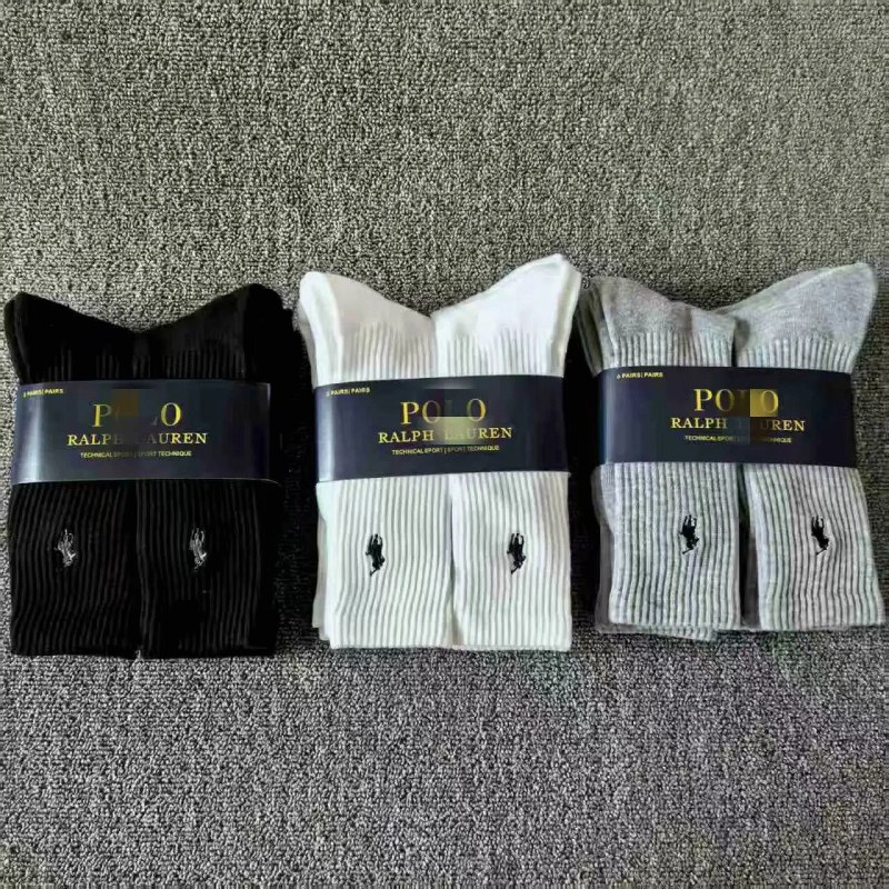 Polo Ralph Lauren Cotton Socks in Three Heights and Three Solid Colors