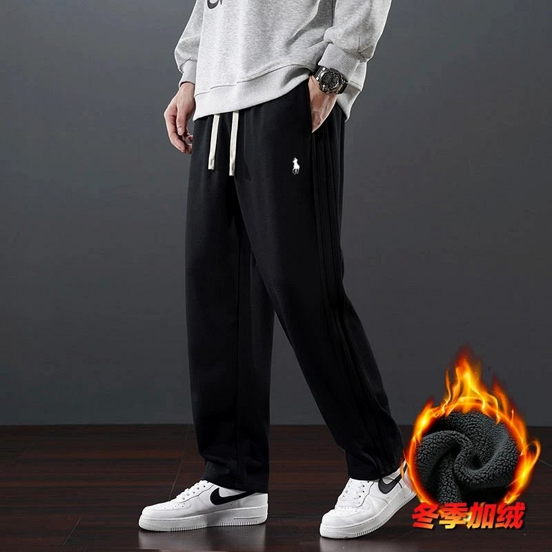 Polo Ralph Lauren Navy Casual Pants: Cotton Straight-Leg With Optional Fleece Lining