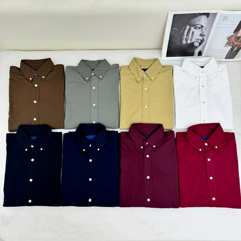 Polo Ralph Lauren long-sleeve cotton polo in eight colourways with embroidered contrast-collar trim