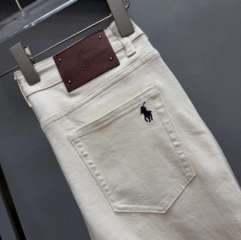 Polo Ralph Lauren White Straight-Leg Jeans in a High-Rise, Non-See-Through Build
