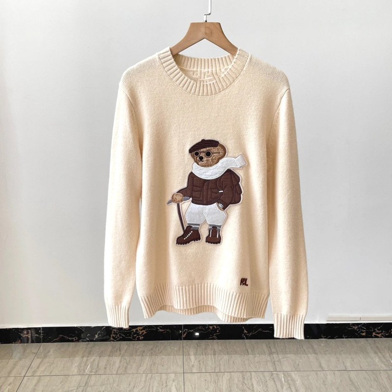Polo Ralph Lauren White Wool-and-Cashmere Crewneck in a Slim, Ultra-Thin Knit