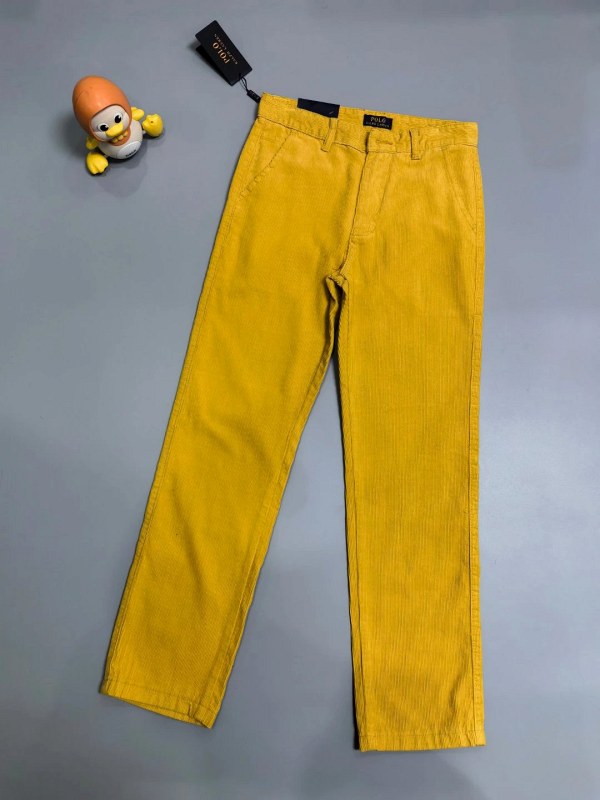 Polo Ralph Lauren corduroy straight-leg pants in a mid-tone vintage yellow