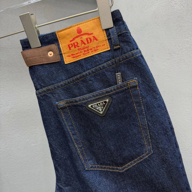 Prada Blue Jeans in a High-Waist Stretch Straight Cut