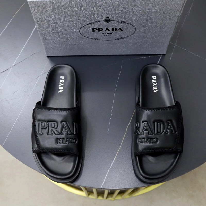 Prada Gray Slides in an Easygoing Casual Shape, Listed Across Sizes 35–45