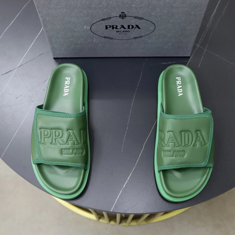 Prada Green Slides: A Casual Slide Listed in a Full 35–45 Size Run