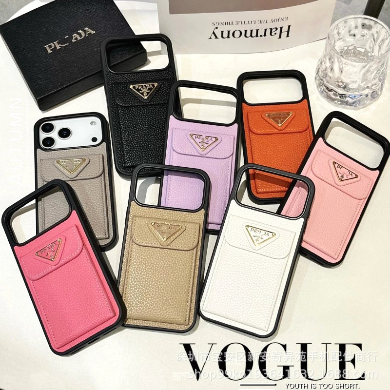 Prada Triangle-Logo Card-Holder Phone Case in Eight Colourways