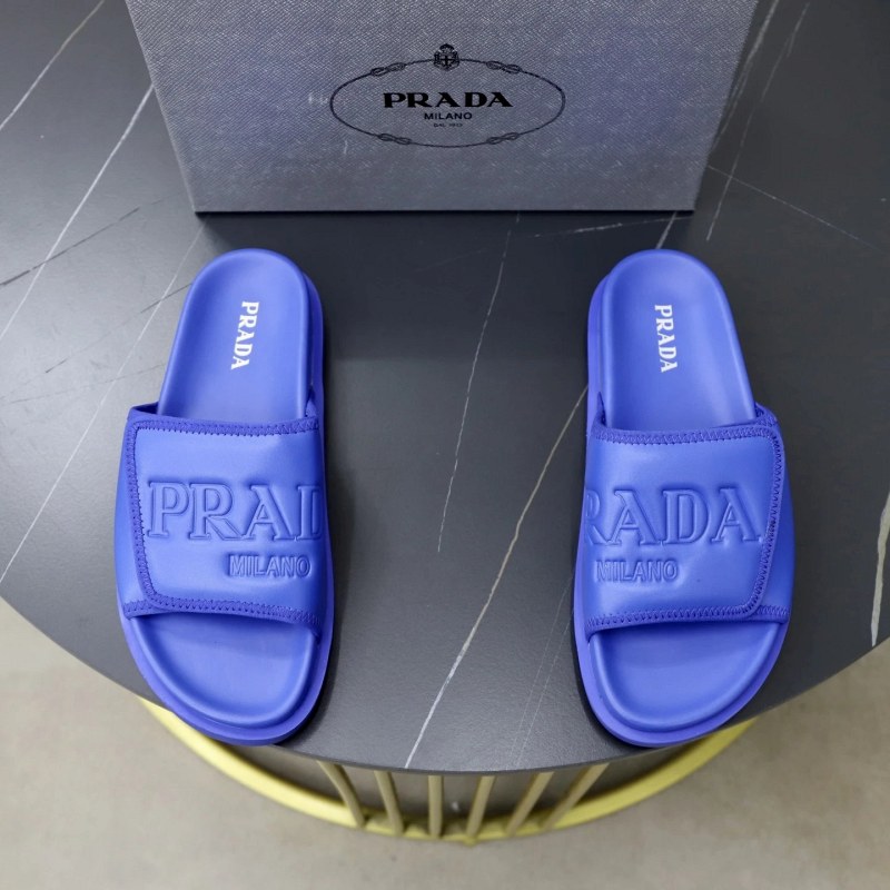 Prada Blue Slides in a Casual Rubber Style, Listed in Sizes 35–45