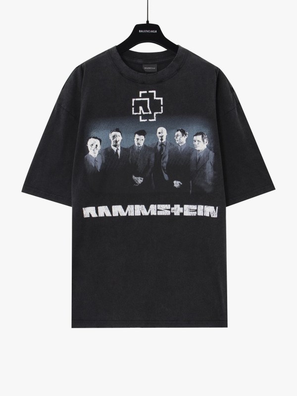 Rammstein Graphic Tee in a Washed Black Streetwear Cut (XS–L)