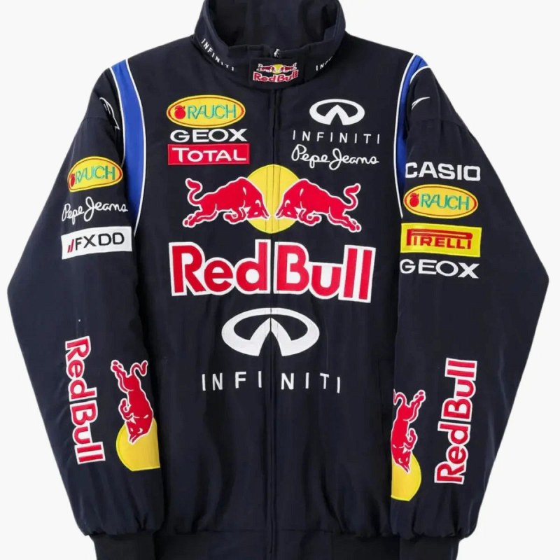 Red Bull Racing Infiniti Navy Team Jacket With Stitched-or-Print Team Logos