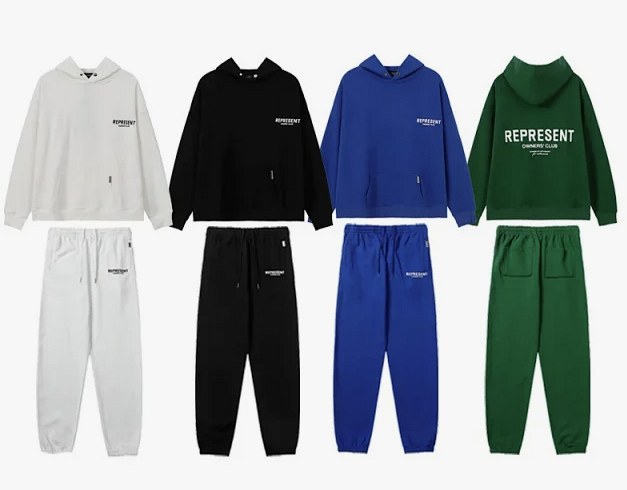 Represent Hooded Cotton-Blend Knit Sweater and Pant Collection in a Thickened Winter Weight