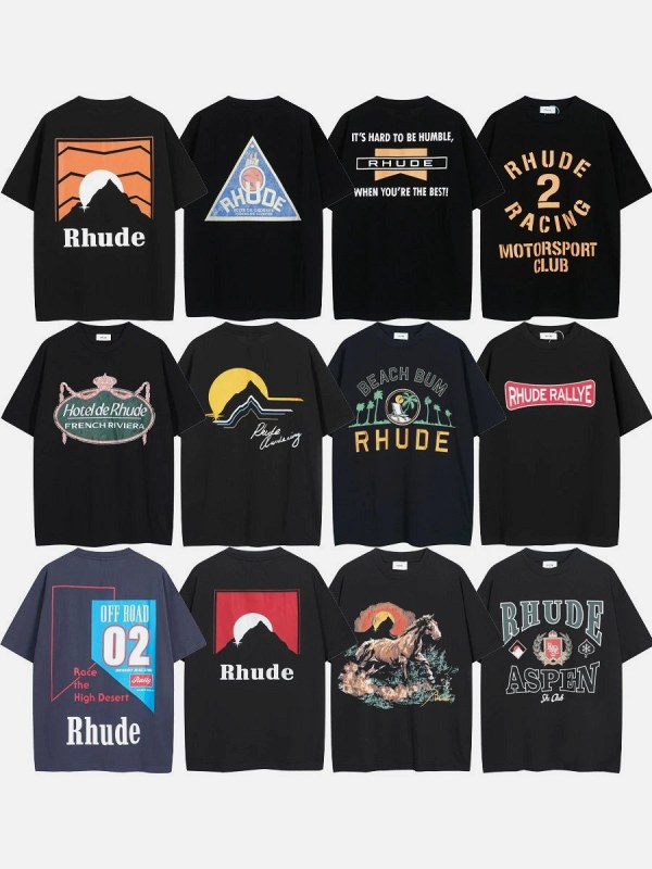 Rhude Multicolor T-Shirt Collection: Cotton Print Tees in an Oversized, Boxy Cut