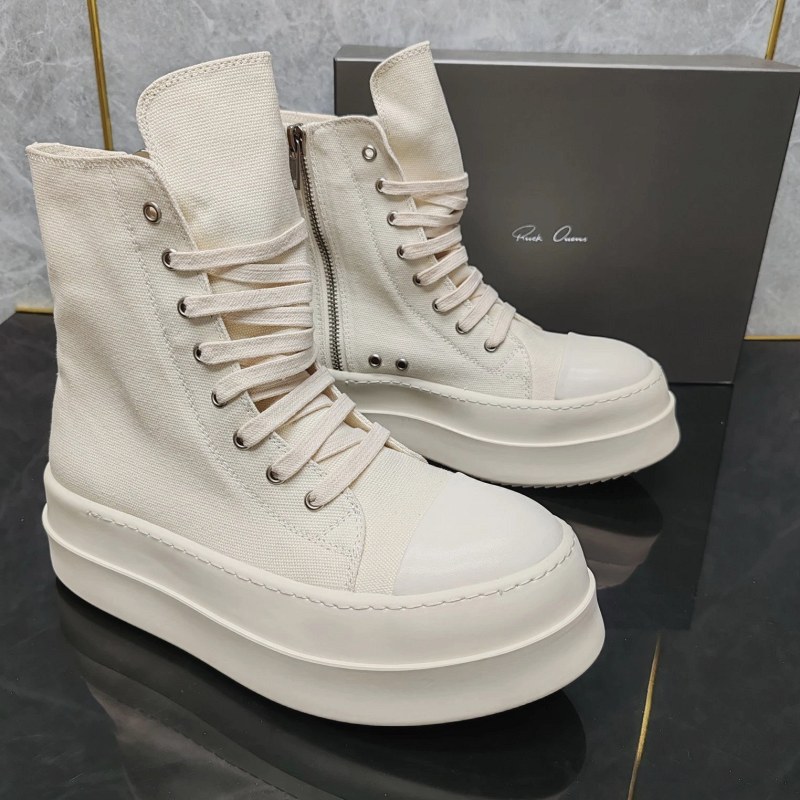 Rick Owens high-top sneakers in canvas with a 6–8 cm platform sole