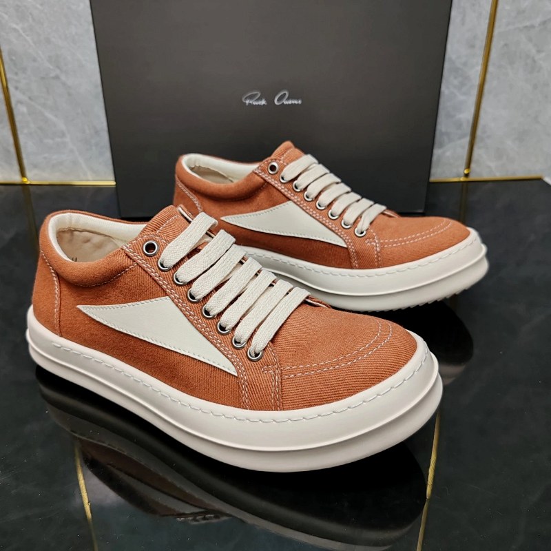 Rick Owens Canvas High-Top-Style Multicolor Sneakers with a Stitched Rubber Sole