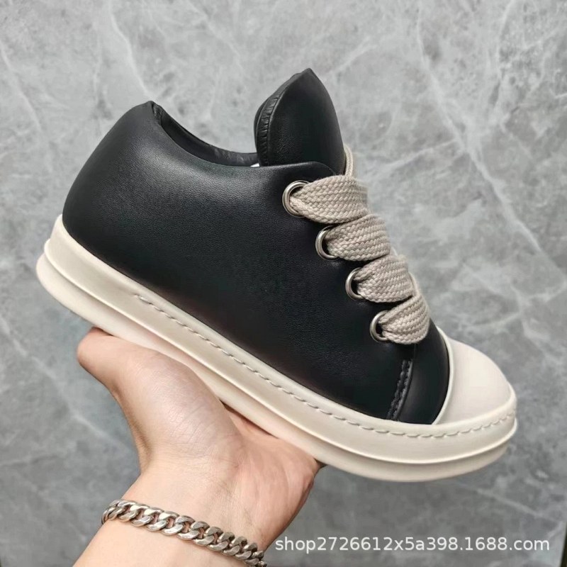 Rick Owens Black High-Top Sneakers With Sheepskin Uppers and Stitched Rubber Soles