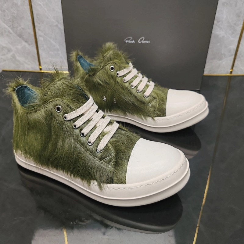 Rick Owens Black High-Top Sneakers in the Classic Athletic (Ramones-Style) Shape, Listed in Unisex EU 36–47