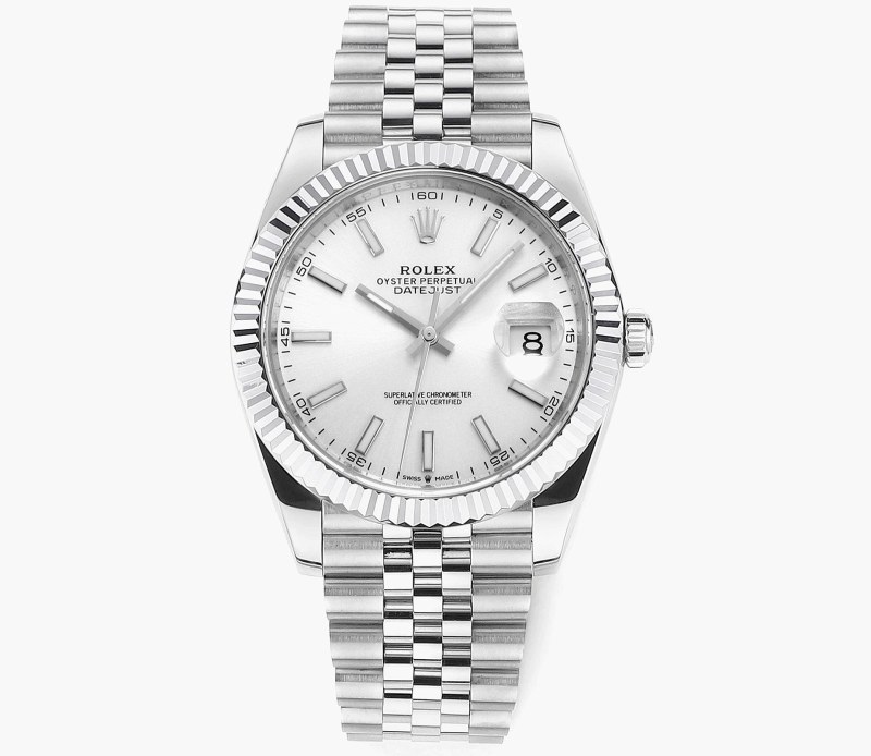 Rolex silver watch in modern everyday style