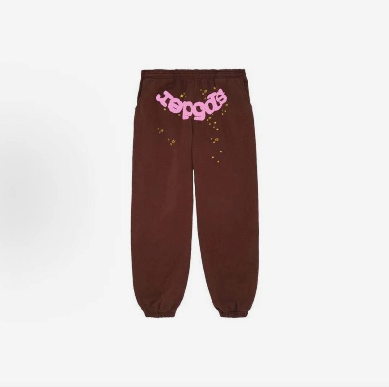 Sp5der Web Sweatpants in Garment-Dyed Brushed Cotton with Puff-Print Graphic