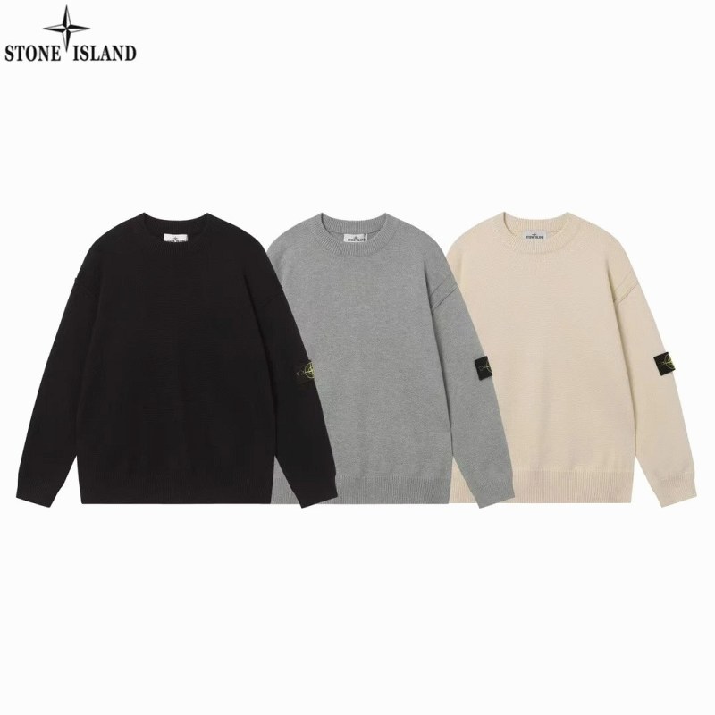 Stone Island Multicolor Cotton Sweater Collection with Zip Placket