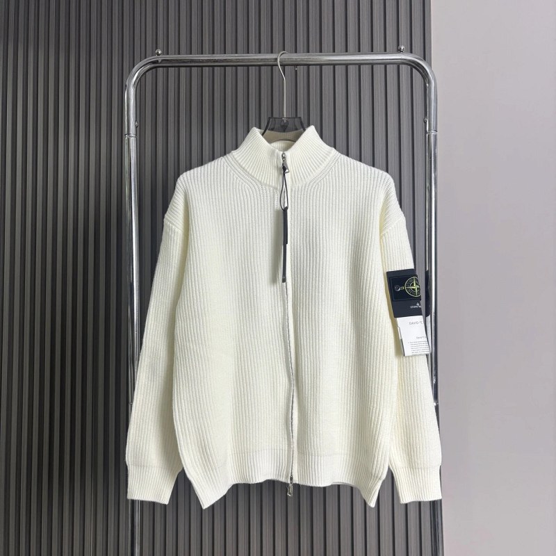 Stone Island Thick-Knit Zip Sweater With a Full M–3XL Measurement Table