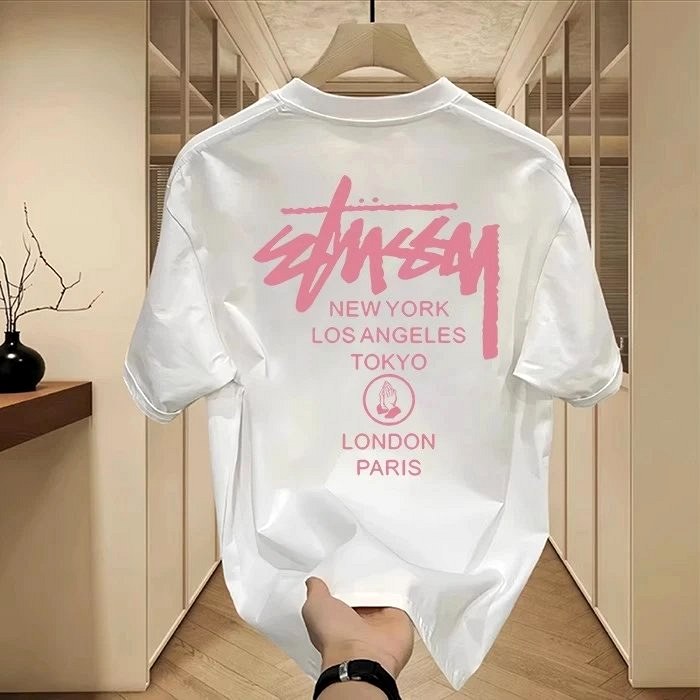 Stussy Angel Graphic Tee in White: 100% Cotton, 180g Combed or 230g Long-Staple, S–5XL