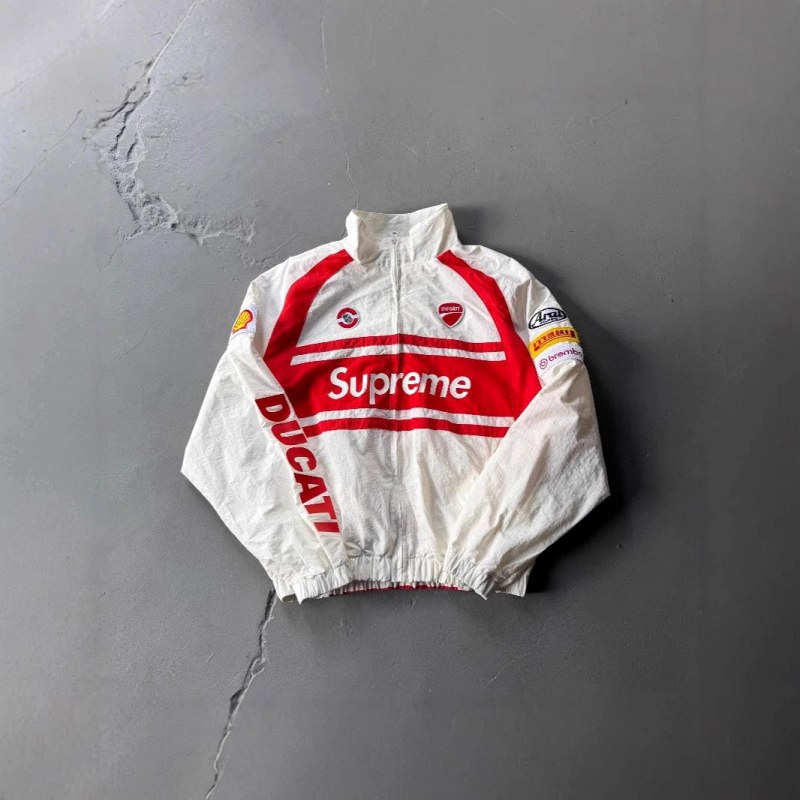 Supreme black jacket in a non-hooded, sport-style spring/fall cut