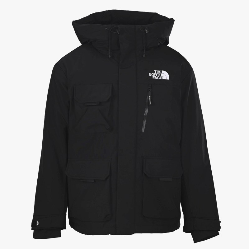 The North Face Black Hooded Technical Jacket With Multi-Pocket Cargo Build