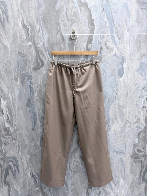 The Row-Style Brown Drawstring Wide-Leg Trouser