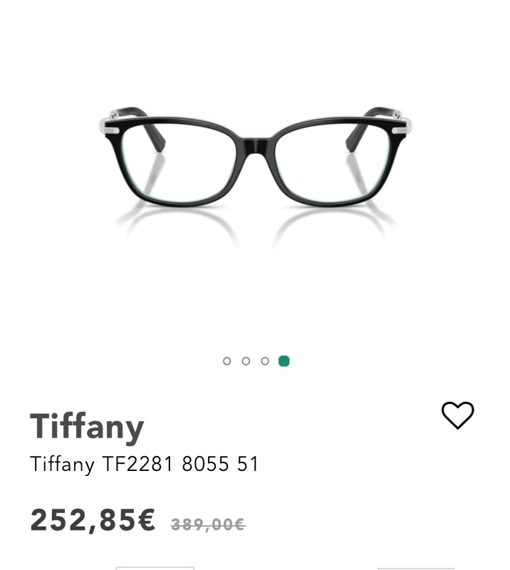 Tiffany TF2281 Black and Silver Eyeglass Frames in Acetate and Metal