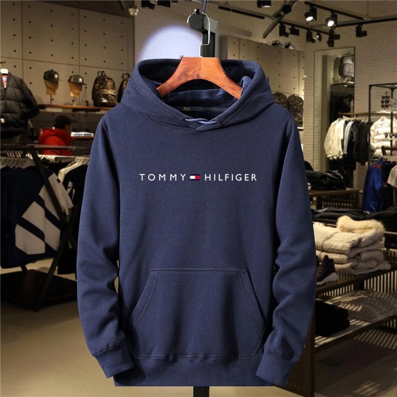 Tommy Hilfiger Navy Hoodie in a Relaxed Streetwear Cut, Offered in 13 Colourways