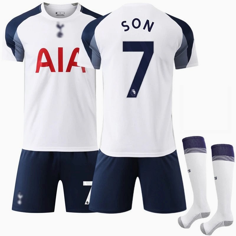 Tottenham Hotspur Retro-Style White Jersey With Numbered Kits, Optional Socks, and Kids-to-Adult Sizing