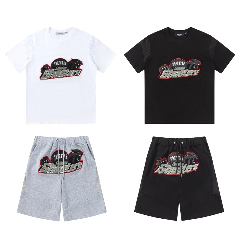Trapstar Multicolor Tee and Shorts Sets in Cotton French Terry