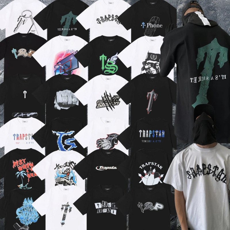 Trapstar Multicolor Graphic Tees: Loose-Fit Crew Necks in Over 50 Colorways