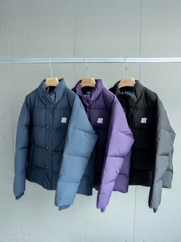 Undefeated Three-Color Puffer with Five-Bar Chest Embroidery and Stated 80-Down Fill