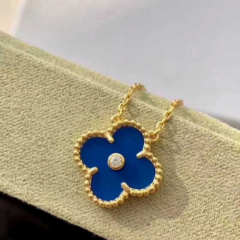 Van Cleef & Arpels floral green necklace in modern everyday style