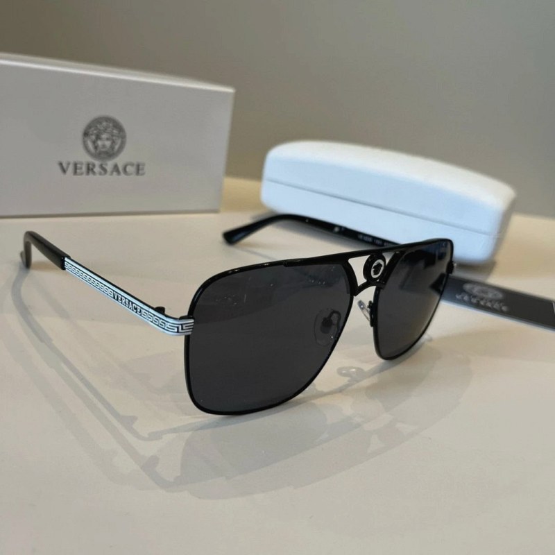 Versace Black Sunglasses in a Polarized, Everyday Modern Frame
