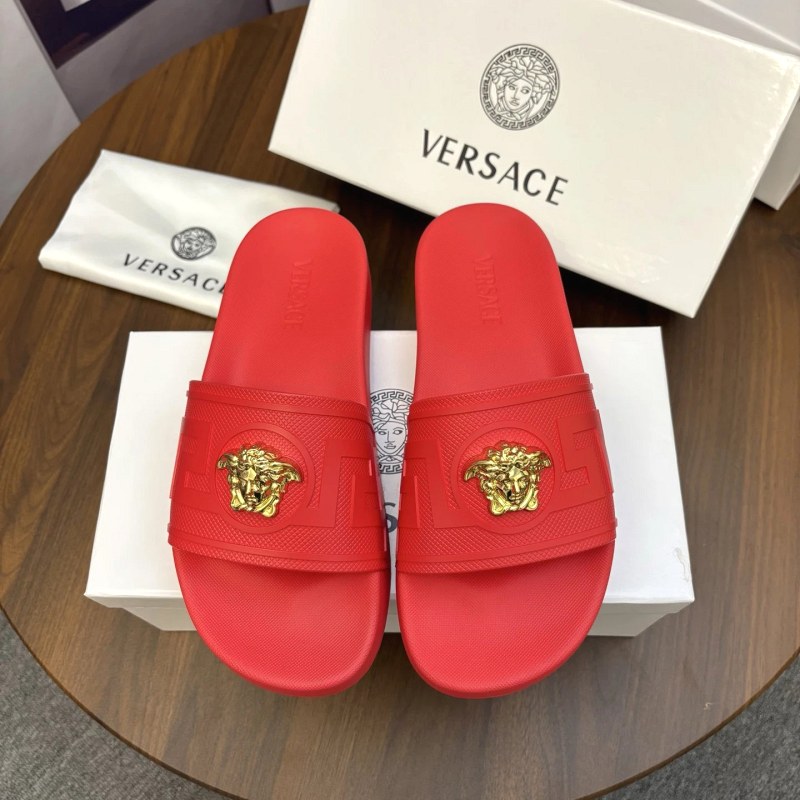 Versace Red Slides in a TPU-Built Casual Format, Sizes 39–46