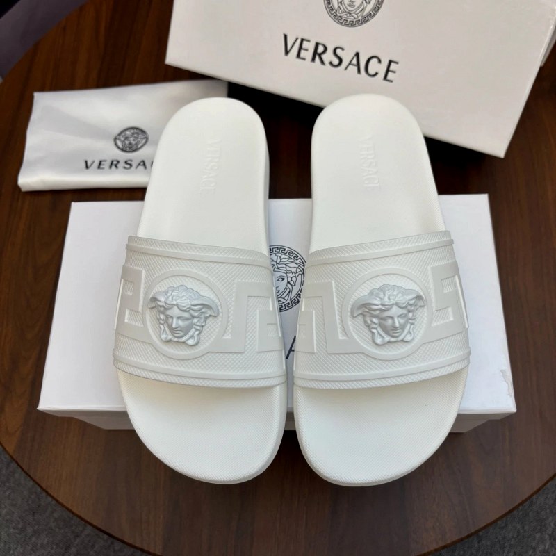 Versace Gray Slides in a Casual Style With a Catalog-Listed TPU Upper and Outsole