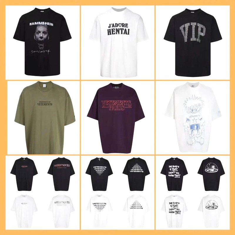 Vetements Graphic-Print Cotton Tee Collection in S–XL — Heavyweight Summer Cotton, Loose Cut, Lettering Print