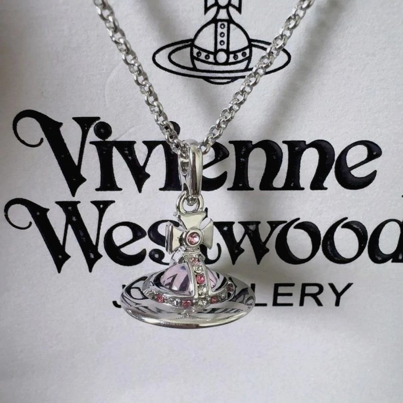 Vivienne Westwood White Necklace with Embroidered Logo in a Modern Everyday Style