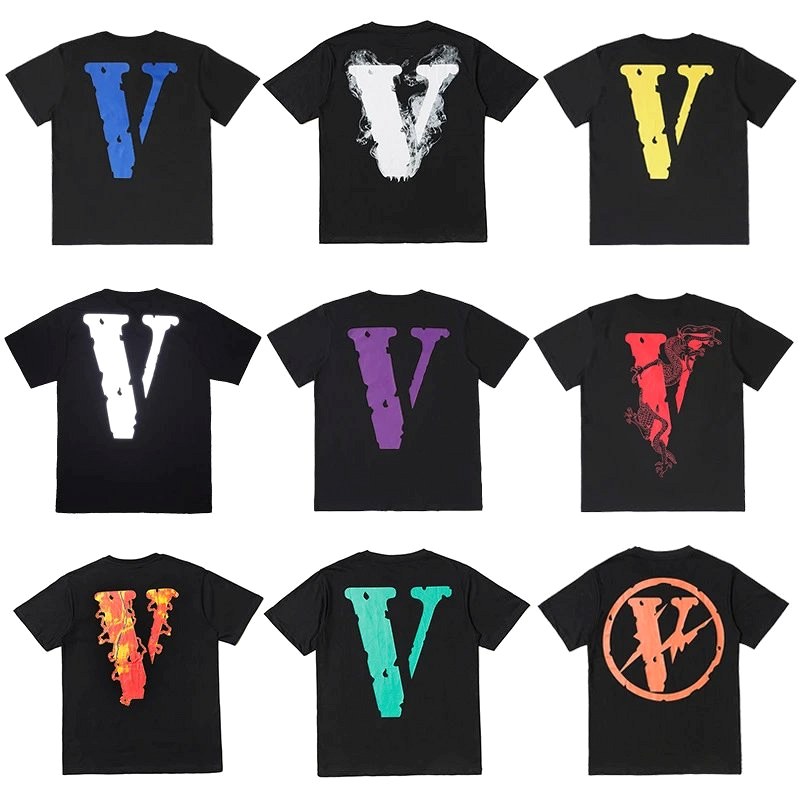 Vlone Multicolor T-Shirt Collection: 230g Pure-Cotton Loose Crewneck in a Wide Colorway Run