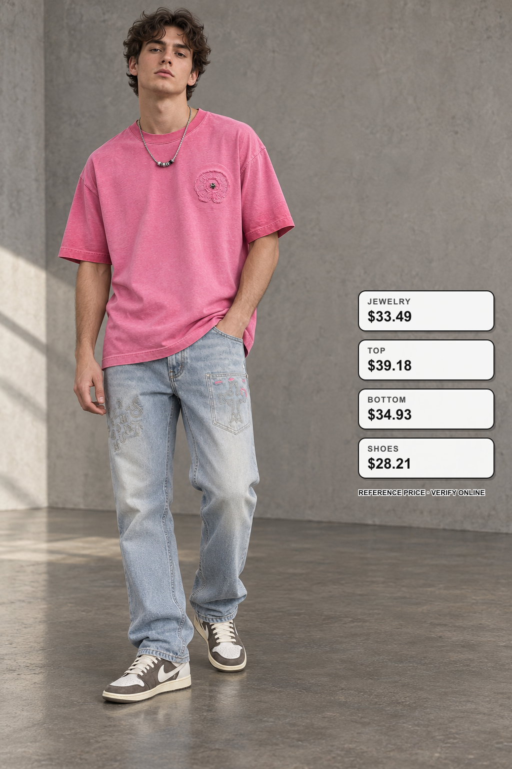 chrome hearts Necklace Styling on fashionreps full outfit styling visualization for fashionreps