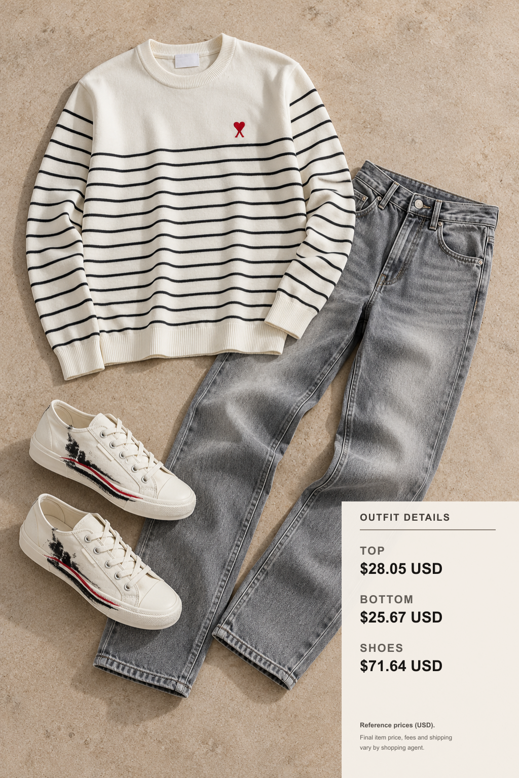 ami paris Winter Knitwear: 3 Outfit Ideas outfit 1 editorial flat lay for fashionreps